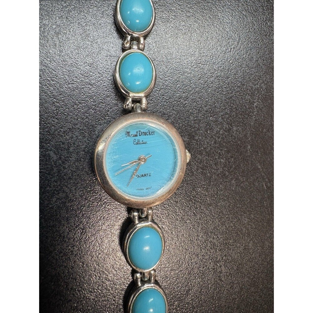 Marcel Drucker Collection Watch Silver Tone Turquoise Band